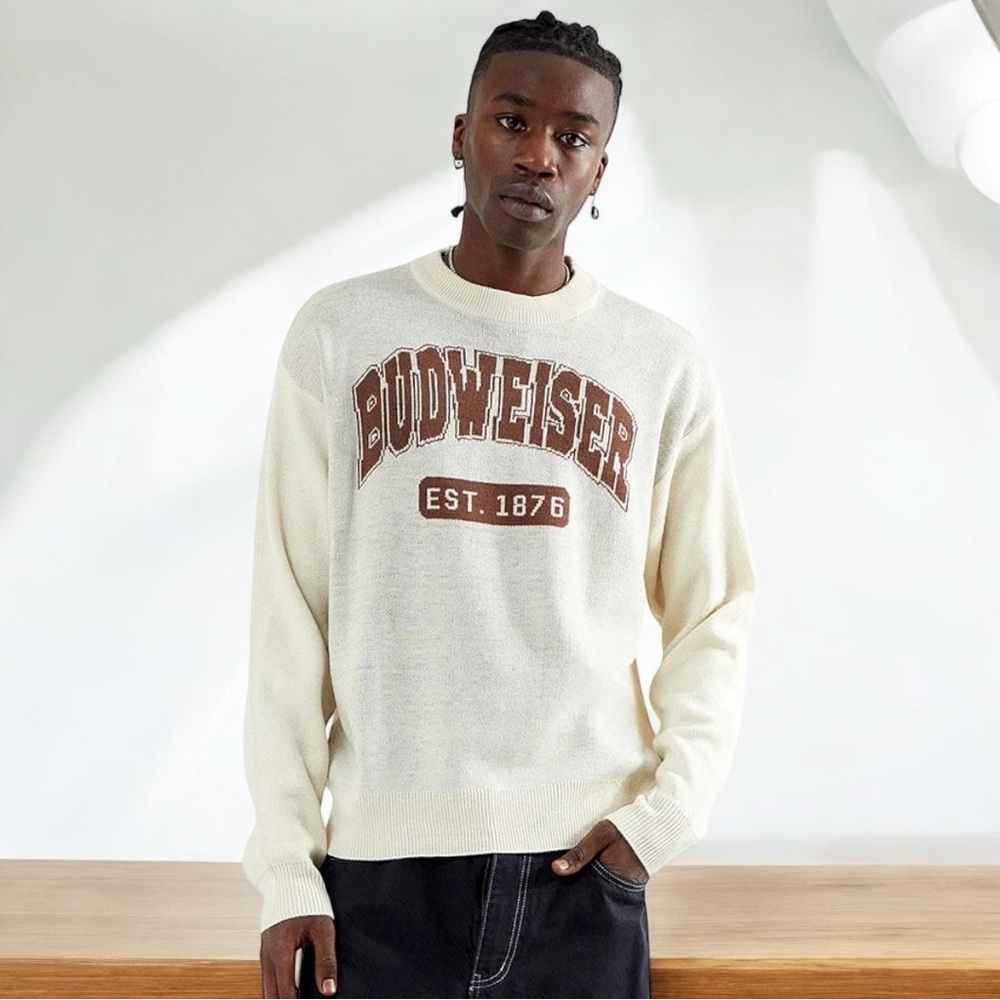 PacSun Exclusive Budweiser Sports Club Sweater with Retro Jacquard-Knit Logo